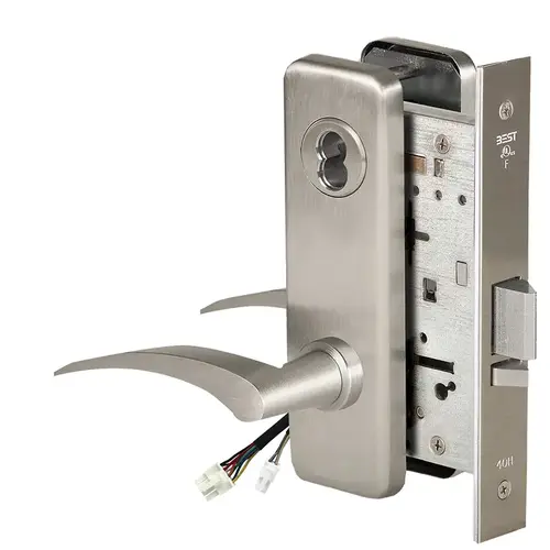 Electric Mortise Lock Satin Nickel Plated Clear Coated