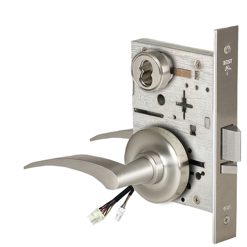 Electric Mortise Lock Satin Nickel Plated Clear Coated