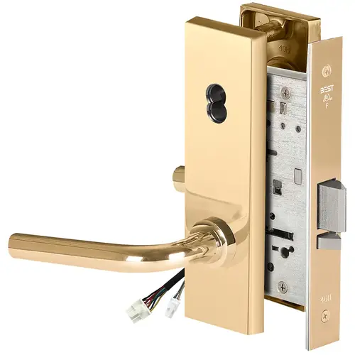 Electric Mortise Lock Bright Brass