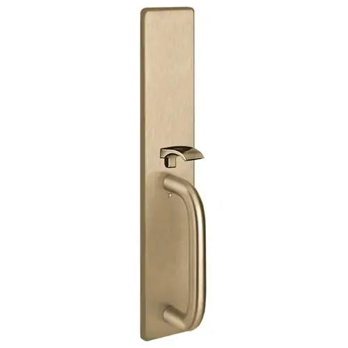 Apex and Olympian Series Wide Stile Trim, Thumb Piece Always Active, C Design Pull, for Concealed Vertical Rod, Satin Brass