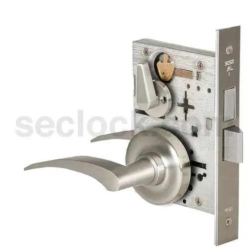 Mortise Lock Satin Nickel Plated Clear Coated