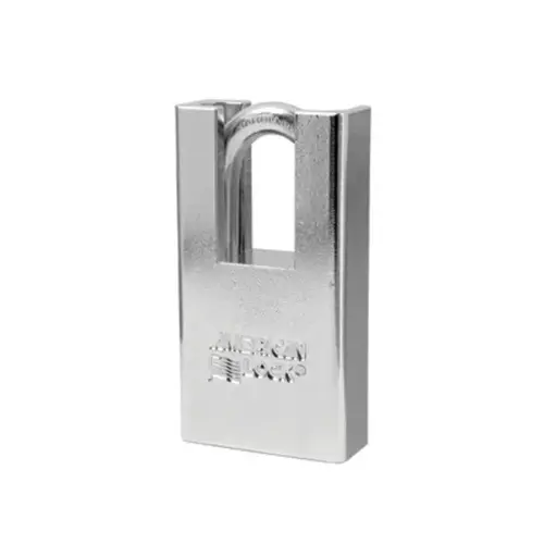 1-3/4" Wide Solid Steel Body, 1-1/8" Tall 5/16" Diameter Hardened Boron Alloy Shackle, 5 Pin Cylinder, Shrouded Shackle shrouded shackle rekeyable solid steel padlock