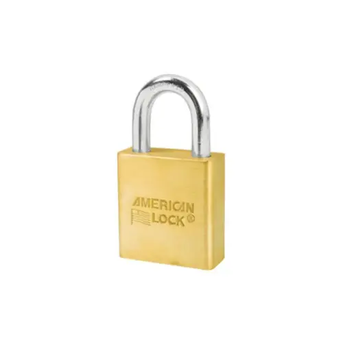2 In. Wide Solid Steel Body, 1-1/8 In. Tall 3/8 In. Diameter Hardened Boron Alloy Shackle, 5 Pin Cylinder Brass