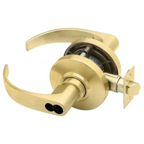 AL Series Office Large Format Less Core Neptune Lock with 11096 Latch 10025 Strike Bright Brass Finish