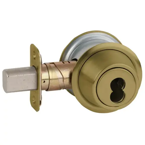 Grade 2 Single Cylinder Deadbolt Less Full Size Interchangeable Core with 12287 Latch and 10094 Strike Antique Brass Finish