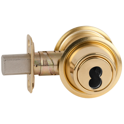 Grade 2 Classroom Deadbolt Less Full Size Interchangeable Core with 12287 Latch and 10094 Strike Bright Brass Finish