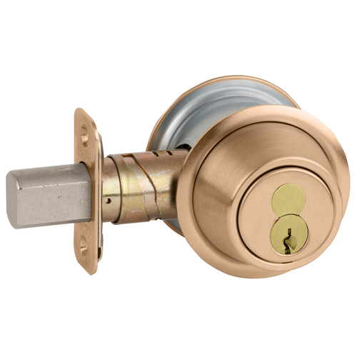 Grade 2 Double Cylinder Deadbolt with Full Size Interchangeable Core C Keyway with 12287 Latch and 10094 Strike Satin Bronze Finish