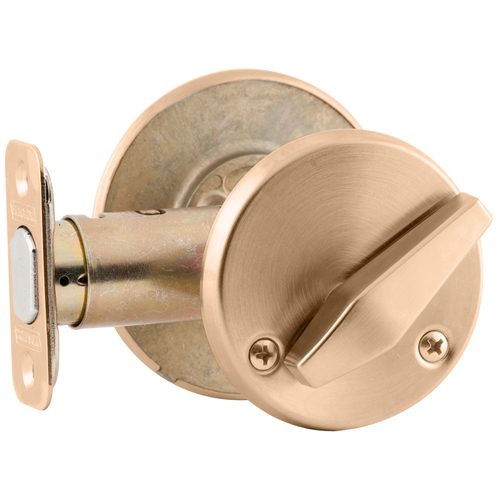 Grade 2 Turn by Blank Plate Deadbolt with 12287 Latch and 10094 Strike Satin Bronze Finish