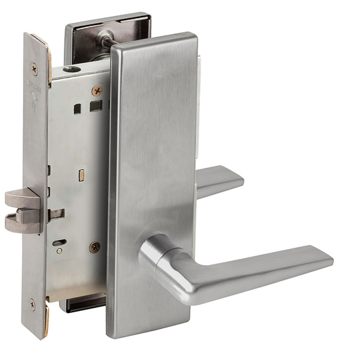 Passage Mortise Lock with 05 Lever and N Escutcheon Satin Stainless Steel Finish