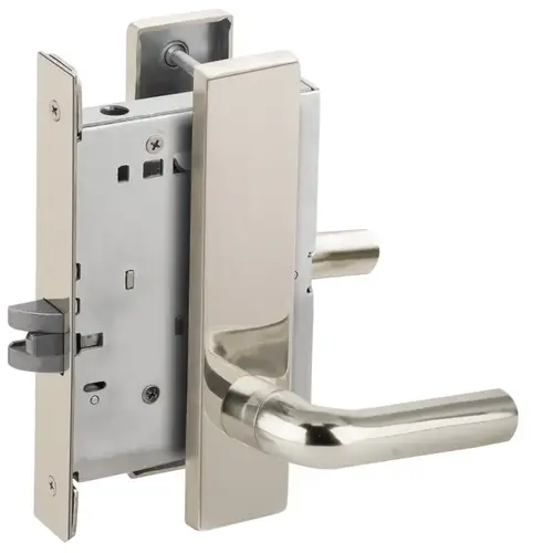 Passage Mortise Lock with 02 Lever and L Escutcheon Bright Stainless Steel Finish