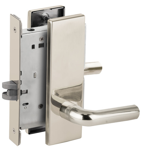 Passage Mortise Lock with 02 Lever and N Escutcheon Bright Stainless Steel Finish