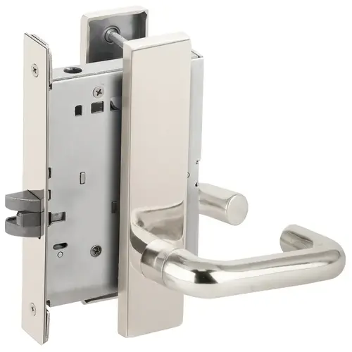 Passage Mortise Lock with 03 Lever and L Escutcheon Bright Stainless Steel Finish