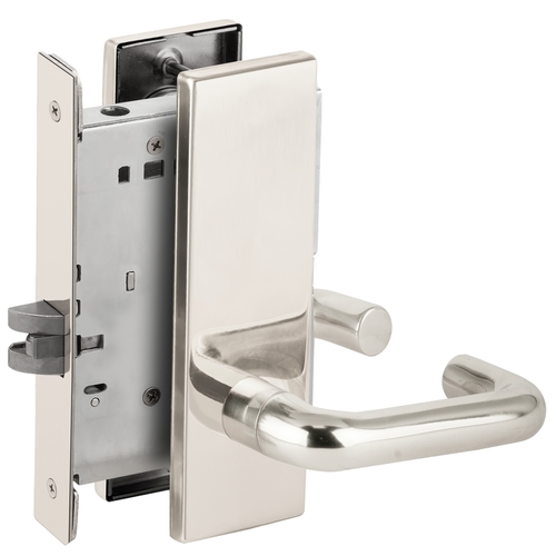 Passage Mortise Lock with 03 Lever and N Escutcheon Bright Stainless Steel Finish