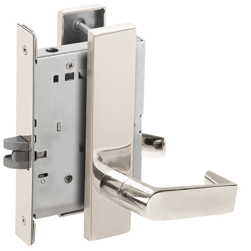 Passage Latch Mortise Lock with 06 Lever and L Escutcheon Bright Stainless Steel Finish