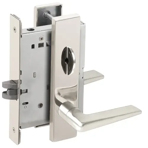 Bed / Bath Privacy Mortise Lock with 05 Lever and L Escutcheon Bright Chrome Finish