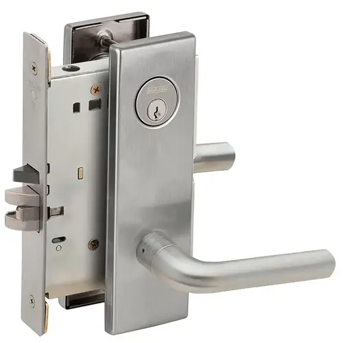 Classroom Mortise Lock C Keyway with 02 Lever and N Escutcheon Satin Chrome Finish