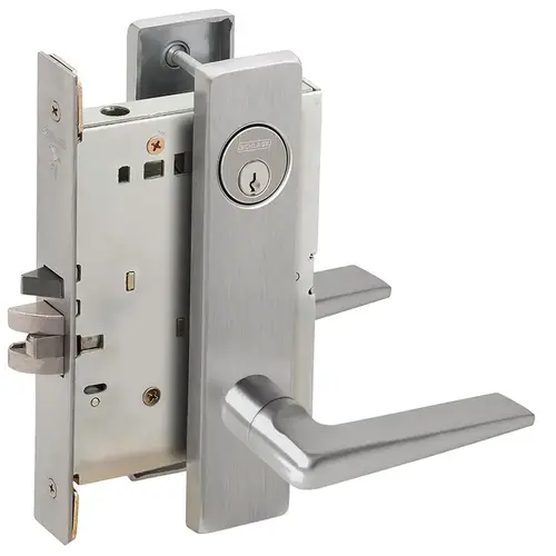 Classroom Mortise Lock C Keyway with 05 Lever and L Escutcheon Satin Stainless Steel Finish