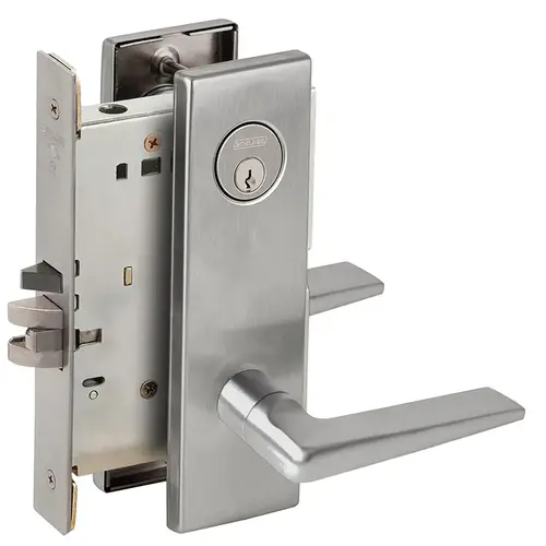 Classroom Mortise Lock C Keyway with 05 Lever and N Escutcheon Satin Chrome Finish