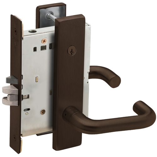 Entry / Office Mortise Lock Concealed Cylinder with 03 Lever and L Escutcheon Oil Rubbed Bronze Finish