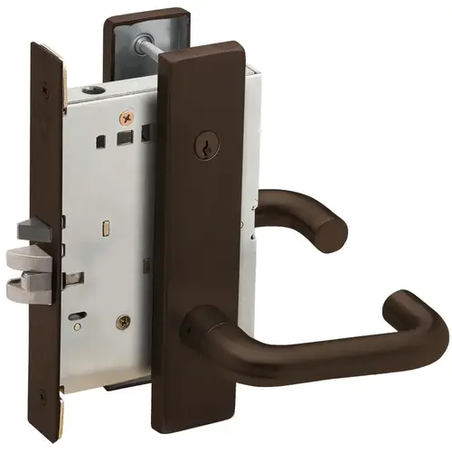 Classroom Mortise Lock Concealed Cylinder C Keyway with 03 Lever and L Escutcheon Oil Rubbed Bronze Finish