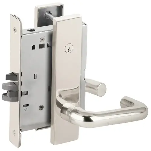 Classroom Holdback Mortise Lock Concealed Cylinder C Keyway with 03 Lever and L Escutcheon Bright Chrome Finish