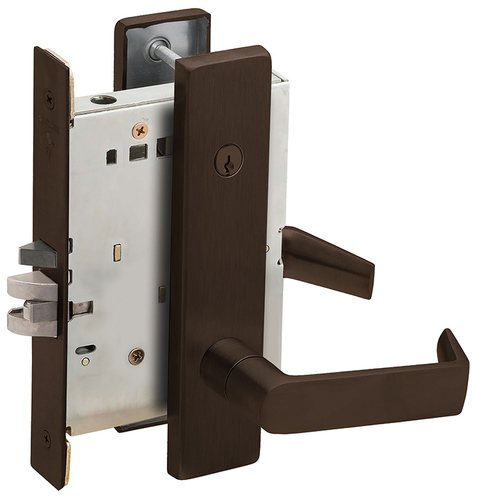 Automatic Unlocking Entry Mortise Lock Concealed Cylinder C Keyway with 06 Lever and L Escutcheon Oil Rubbed Bronze Finish