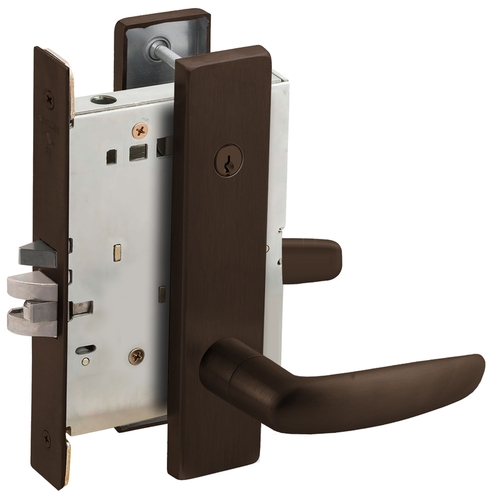 Entry / Office Mortise Lock Concealed Cylinder with 07 Lever and L Escutcheon Oil Rubbed Bronze Finish