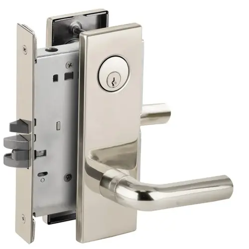 Classroom Mortise Lock C Keyway with 02 Lever and N Escutcheon Bright Chrome Finish