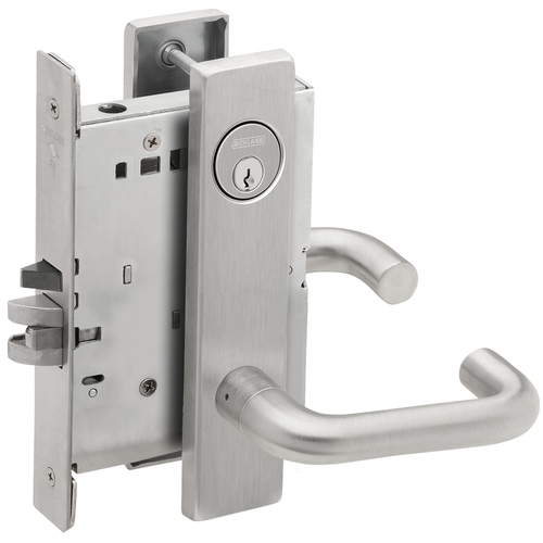 Storeroom Mortise Lock C Keyway with 03 Lever and L Escutcheon Satin Stainless Steel Finish