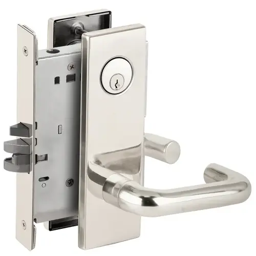 Classroom Security Mortise Lock C Keyway with 03 Lever and N Escutcheon Bright Chrome Finish