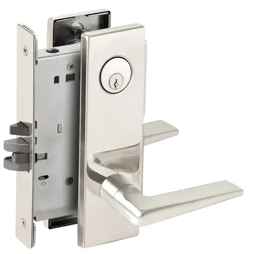 Entry / Office Mortise Lock C Keyway with 05 Lever and N Escutcheon Bright Chrome Finish