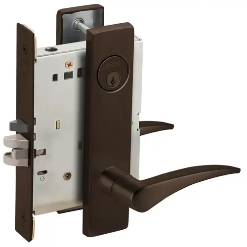 Apartment Entry Mortise Lock C Keyway with 12 Lever and L Escutcheon Left Hand Oil Rubbed Bronze Finish