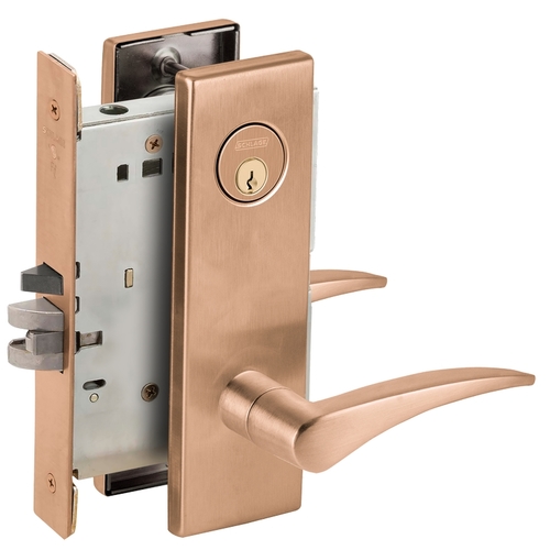 Storeroom Mortise Lock C Keyway with 12 Lever and N Escutcheon Right Hand Satin Bronze Finish