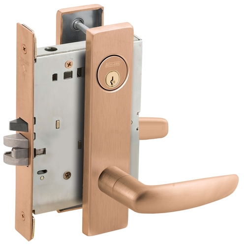 Storeroom Mortise Lock C Keyway with 07 Lever and L Escutcheon Satin Bronze Finish