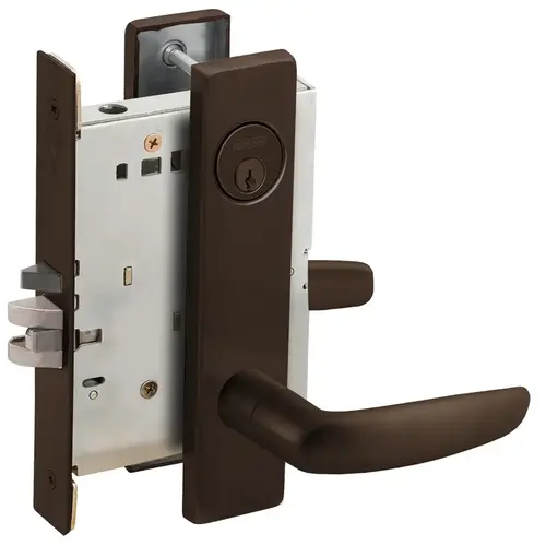 Classroom Holdback Mortise Lock C Keyway with 07 Lever and L Escutcheon Oil Rubbed Bronze Finish