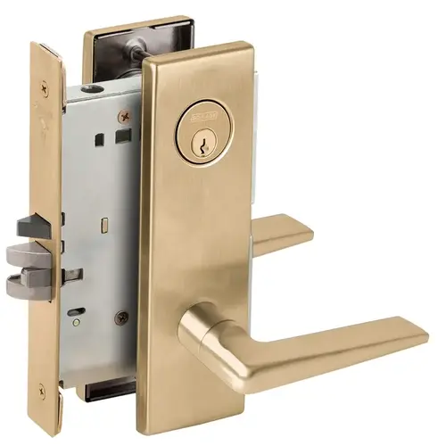 Apartment Entry Mortise Lock C Keyway with 05 Lever and N Escutcheon Satin Brass Finish