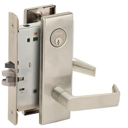 Institution Mortise Lock with C Keyway with 06 Lever and N Escutcheon Satin Nickel Finish