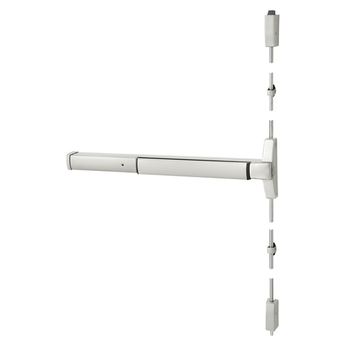 Narrow Stile Surface Vertical Rod Exit Device, Touchbar Monitoring, 36", Satin Stainless Steel Satin Stainless Steel