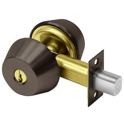 Single Cylinder Grade 1 Deadbolt with Large Format IC Prep and 2-3/4" Backset and 404 Strike Oil Rubbed Bronze Finish