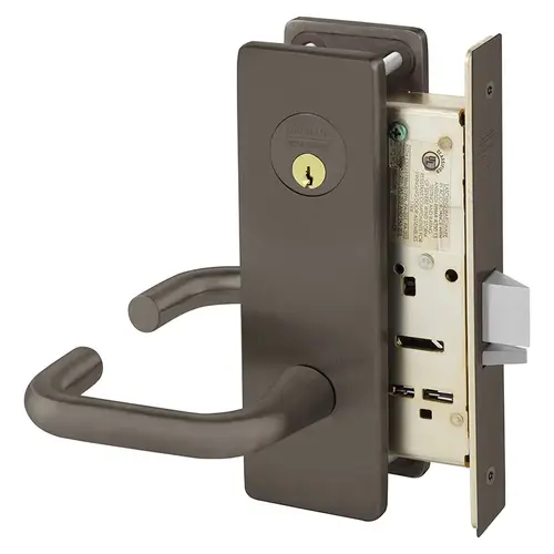 Office Mortise Lock with J Lever and LS Escutcheon Oil Rubbed Bronze Finish