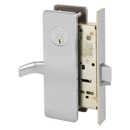 Storeroom Service Mortise Lock with L Lever and LS Escutcheon Satin Chrome Finish