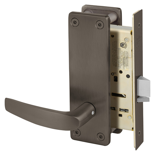 Communication Exit Mortise Lock with B Lever and LS Escutcheon Oil Rubbed Bronze Finish