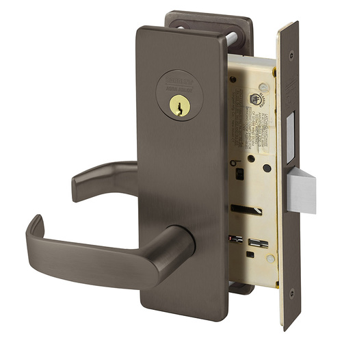 Store Door Double Cylinder with Deadbolt Mortise Lock with L Lever and LS Escutcheon Oil Rubbed Bronze Finish