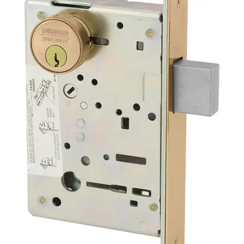 Mortise Lock Bright Bronze Clear Coated