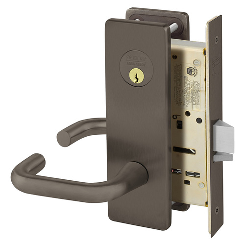 Asylum Institutional Double Cylinder Mortise Lock with J Lever and LS Escutcheon Oil Rubbed Bronze Finish