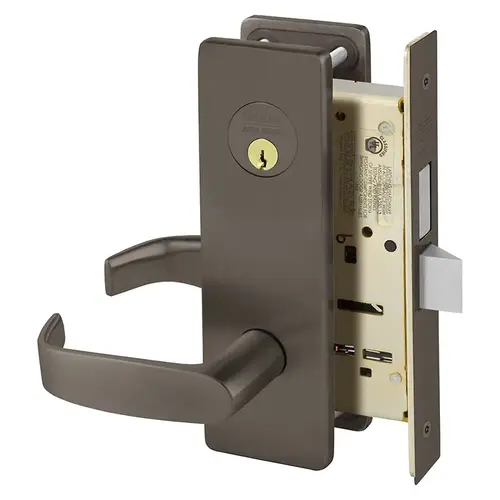 Dormitory Exit Mortise Lock with L Lever and LS Escutcheon Oil Rubbed Bronze Finish