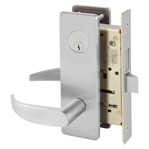 Dormitory Exit Mortise Lock with P Lever and LS Escutcheon Satin Chrome Finish