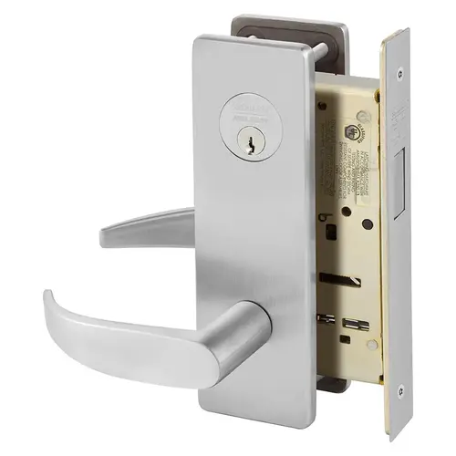 Dummy Trim Deadlock Double Cylinder with Deadbolt Mortise Lock with P Lever and LS Escutcheon Satin Chrome Finish