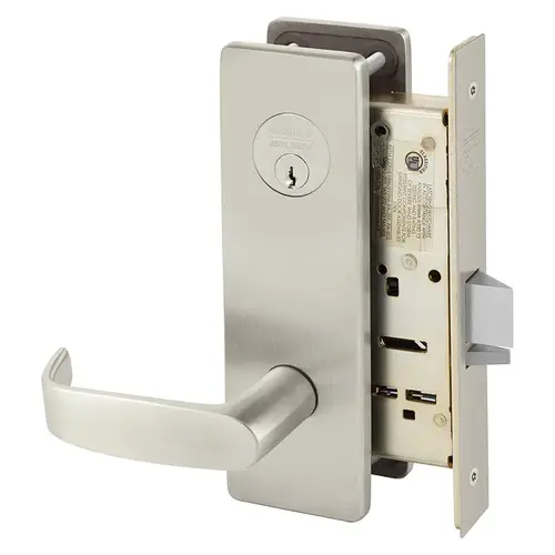 Mortise Lock Satin Nickel Plated Clear Coated