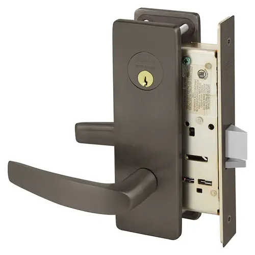 Classroom Security Intruder Double Cylinder Mortise Lock with B Lever and LS Escutcheon Oil Rubbed Bronze Finish